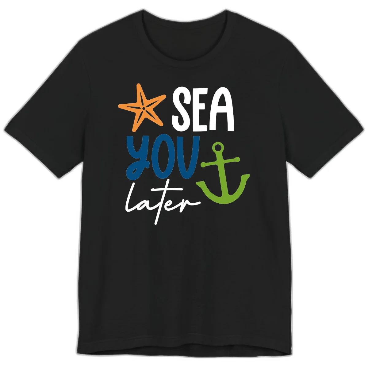 Sea You Later Cruise Anchor Premium T-Shirt in Black