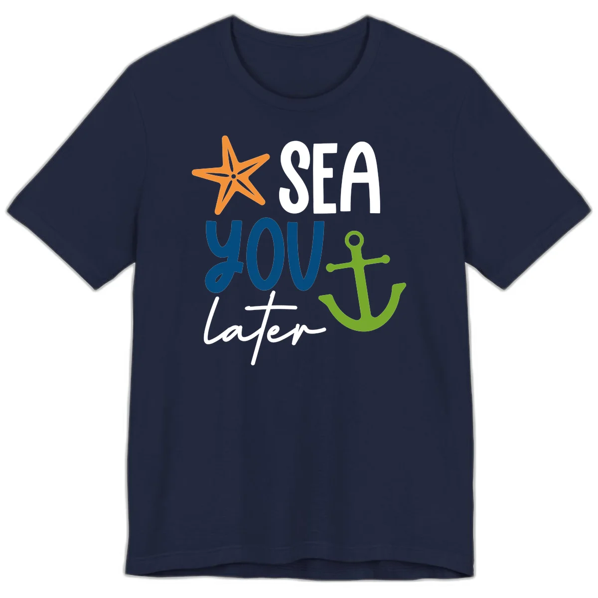 Sea You Later Cruise Anchor Premium T-Shirt in Navy