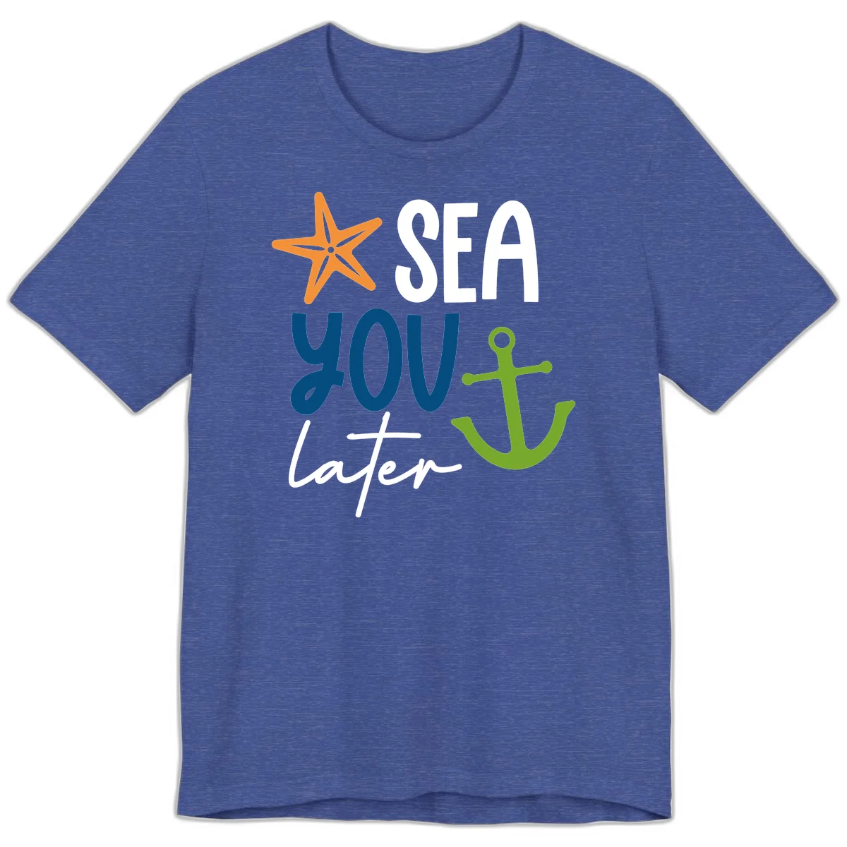 Sea You Later Cruise Anchor Premium T-Shirt in Heather True Royal