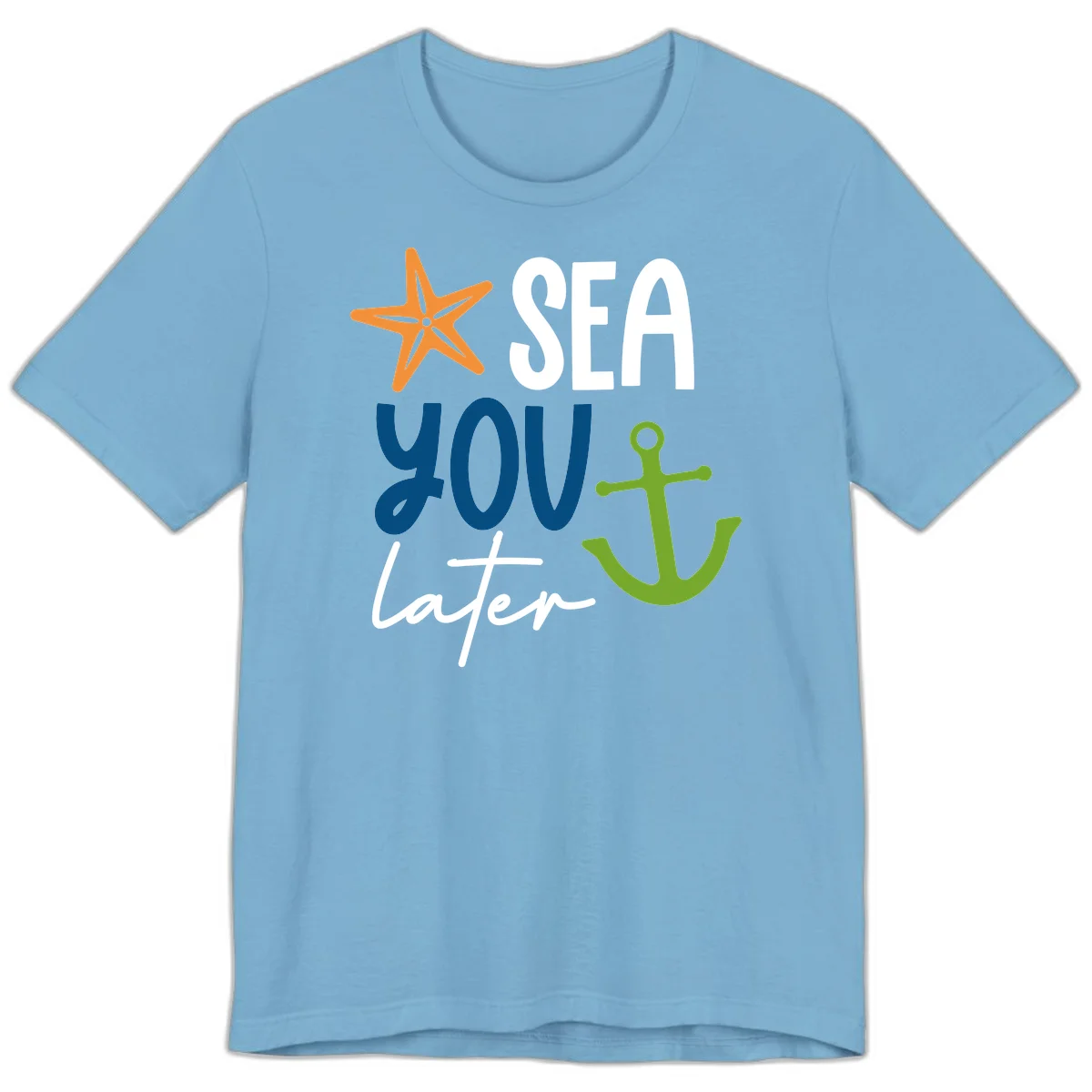 Sea You Later Cruise Anchor Premium T-Shirt in Ocean Blue
