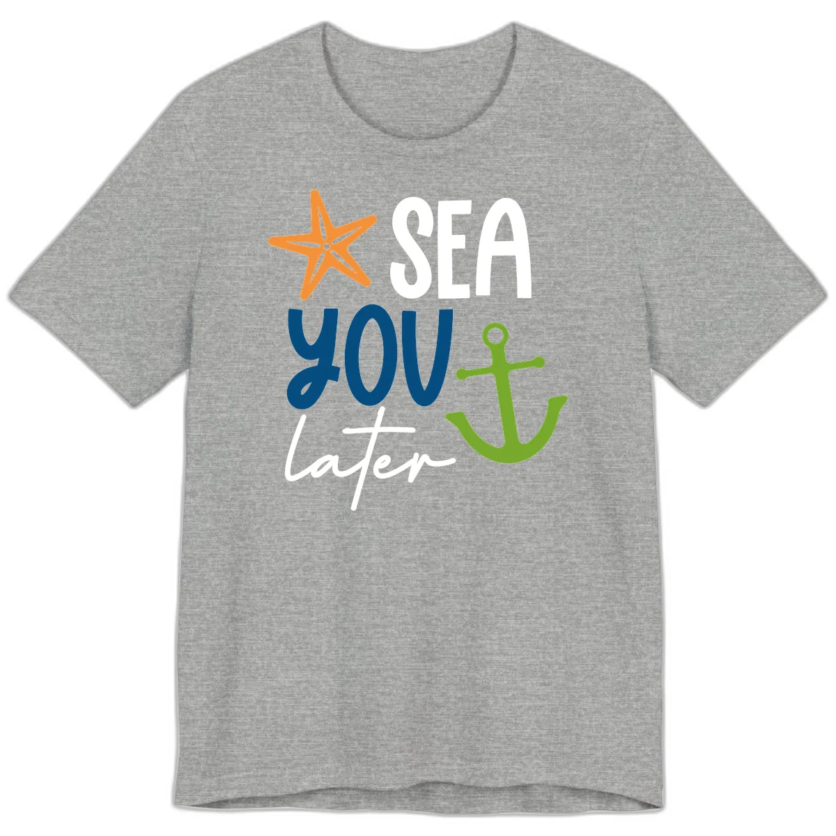 Sea You Later Cruise Anchor Premium T-Shirt in Athletic Heather