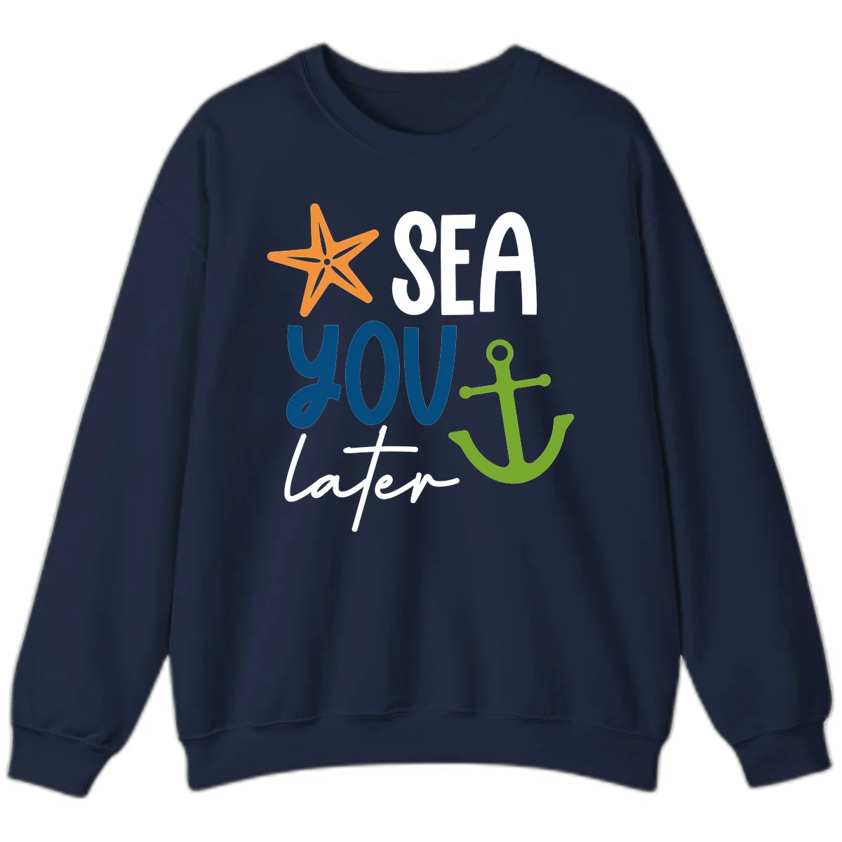 Sea You Later Cruise Anchor Sweatshirt in Navy