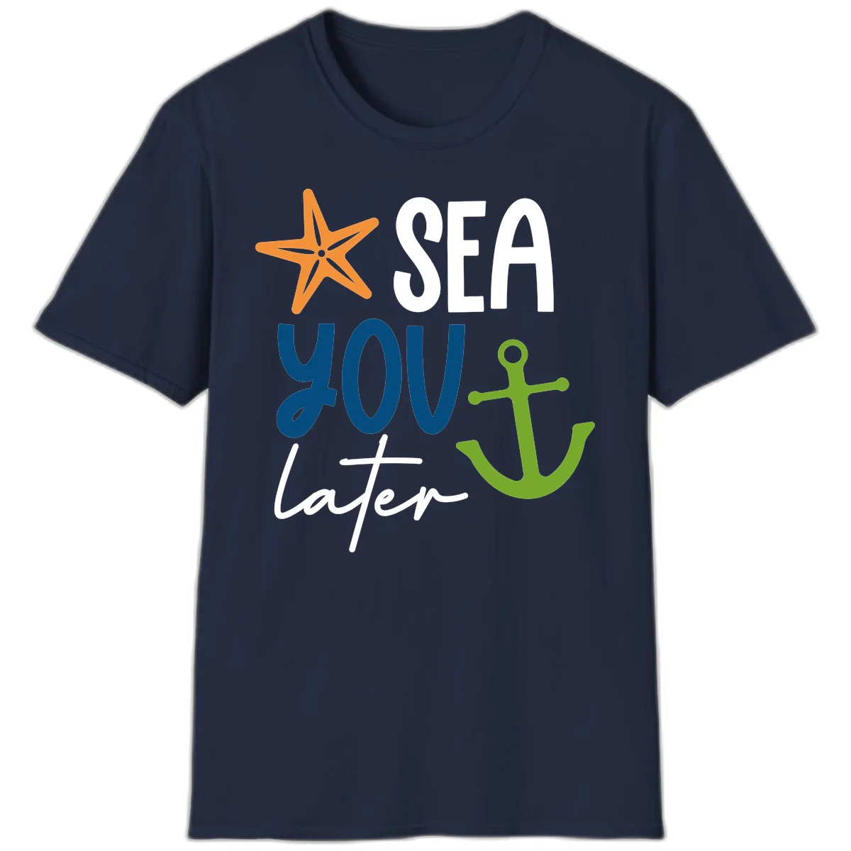 Sea You Later Cruise Anchor T-Shirt in Navy