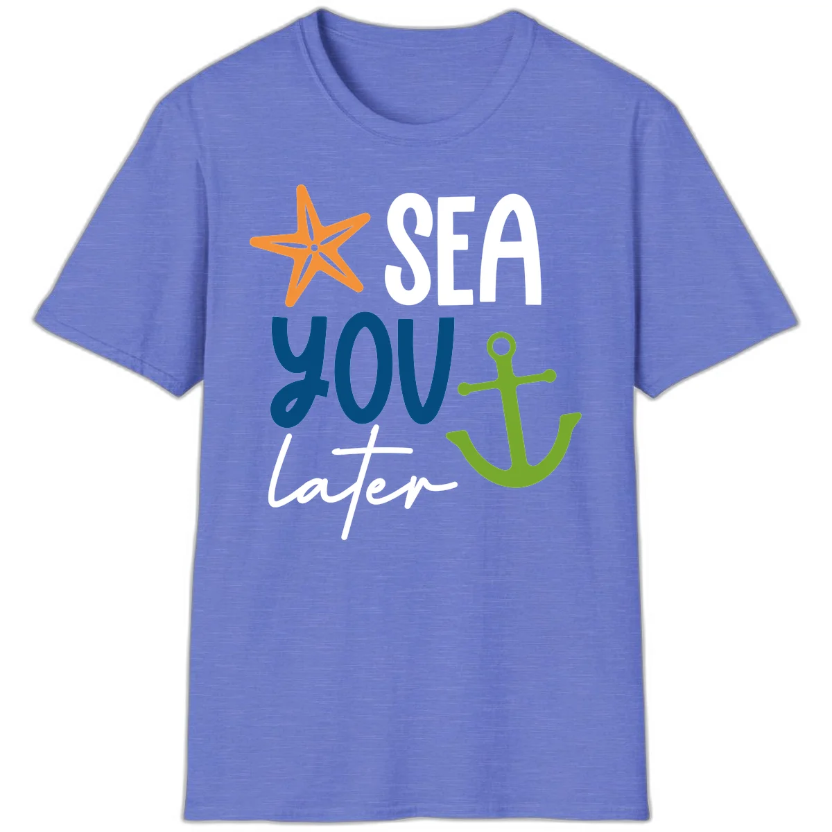 Sea You Later Cruise Anchor T-Shirt in Heather Royal