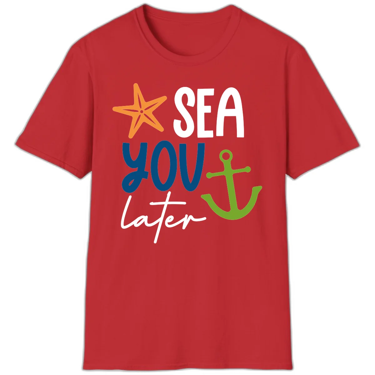Sea You Later Cruise Anchor T-Shirt in Red