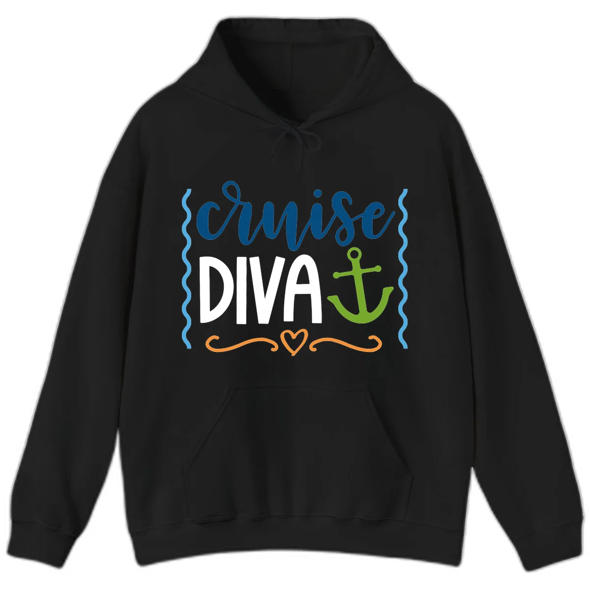 Cruise Diva Anchor Hoodie in Black