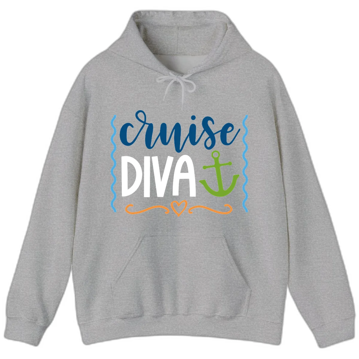 Cruise Diva Anchor Hoodie in Sport Grey
