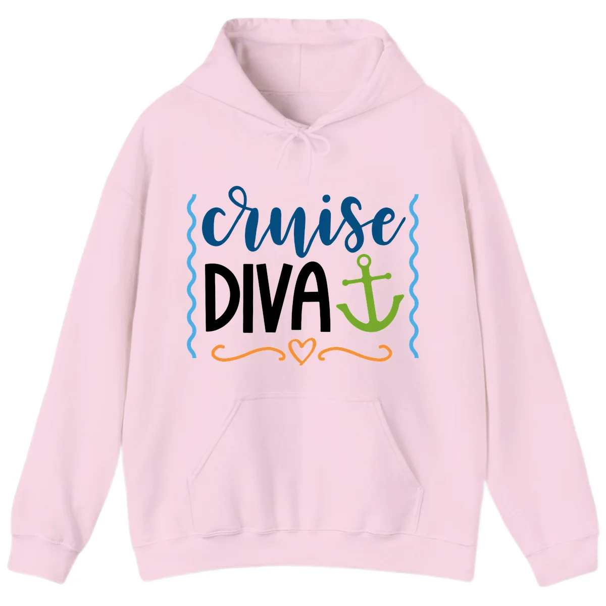 Cruise Diva Anchor Hoodie in Light Pink