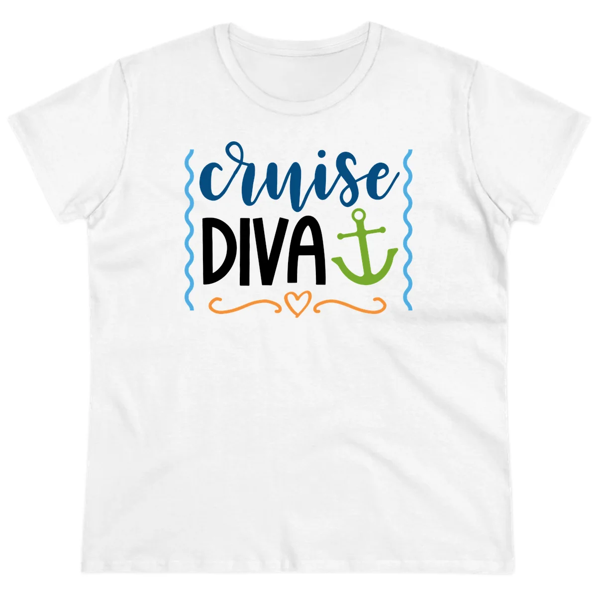 Cruise Diva Anchor Ladies Tee in White