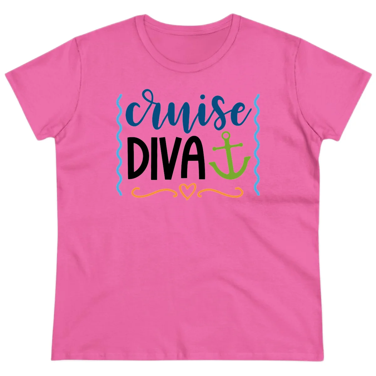 Cruise Diva Anchor Ladies Tee in Azalea