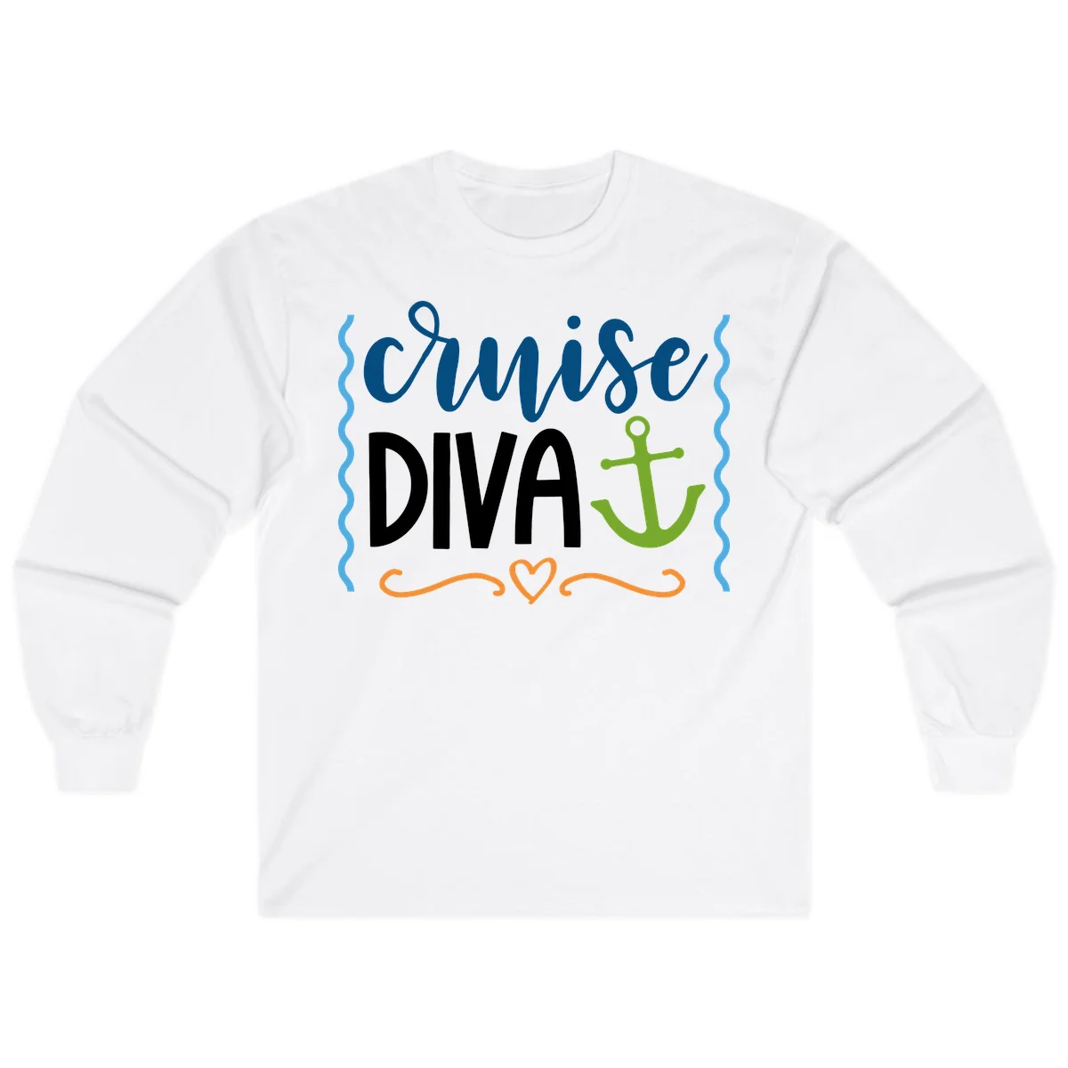 Cruise Diva Anchor Long Sleeve in White