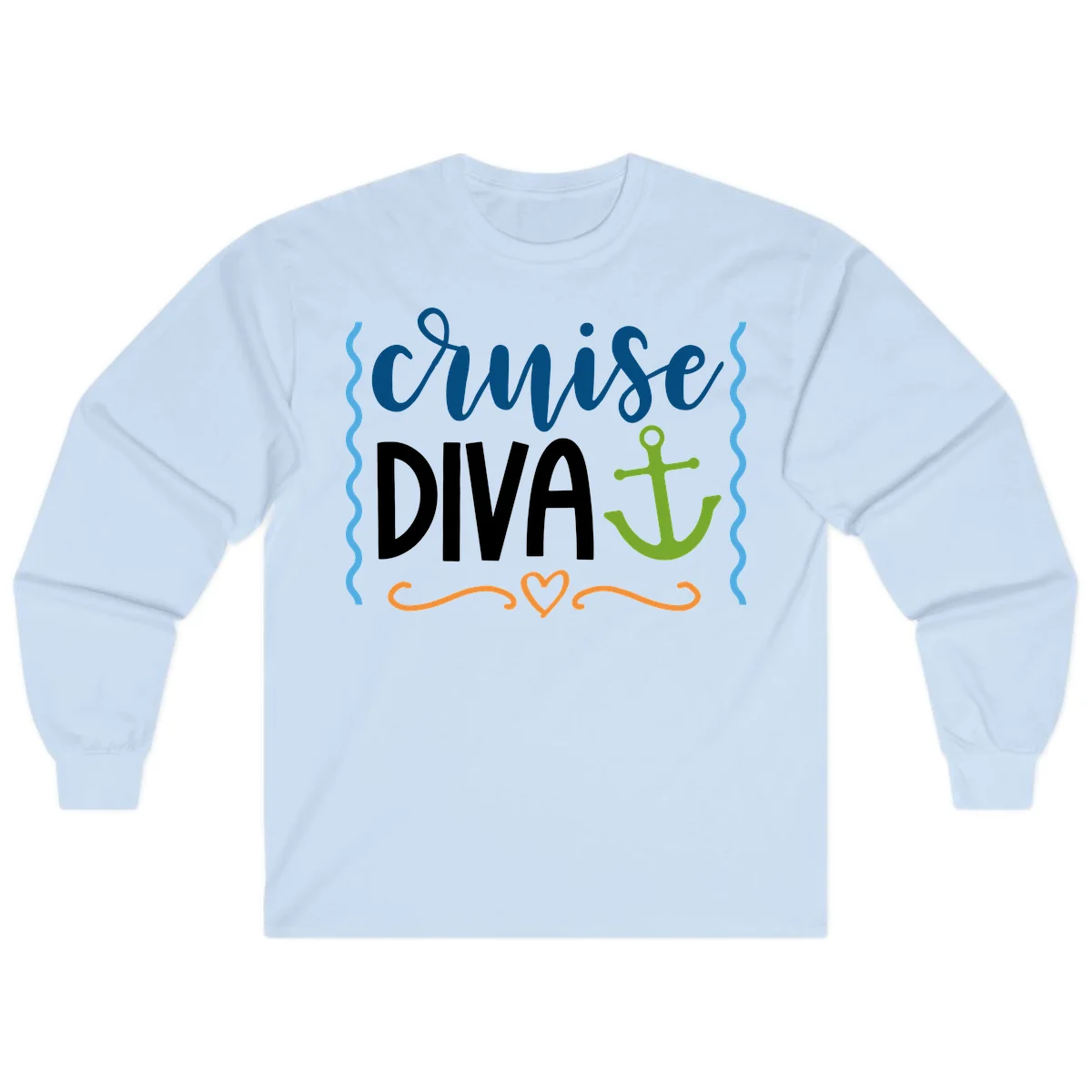 Cruise Diva Anchor Long Sleeve in Light Blue