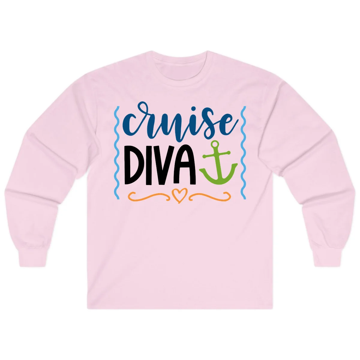 Cruise Diva Anchor Long Sleeve in Light Pink