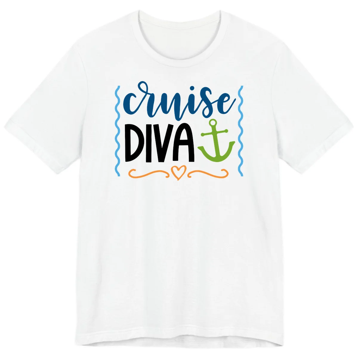 Cruise Diva Anchor Premium T-Shirt in White