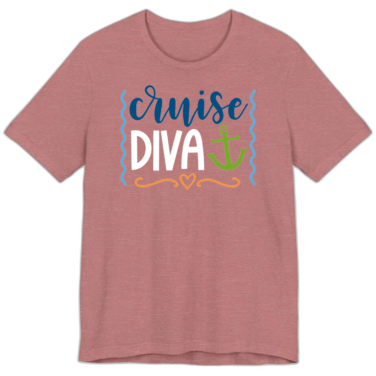 Cruise Diva Anchor Premium T-Shirt in Heather Mauve