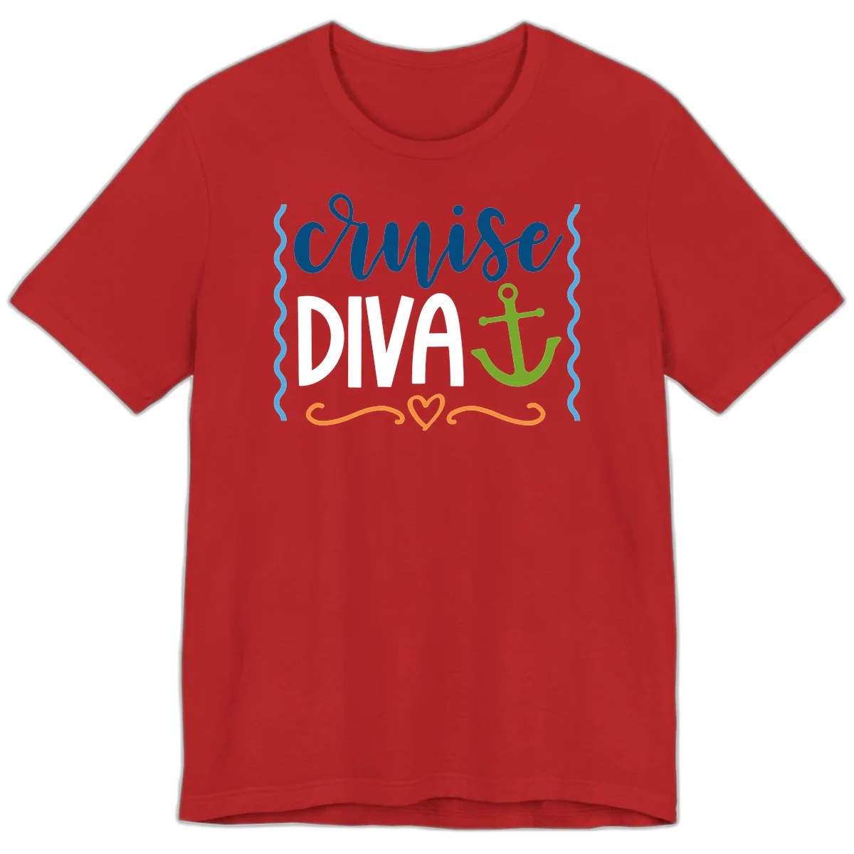 Cruise Diva Anchor Premium T-Shirt in Red