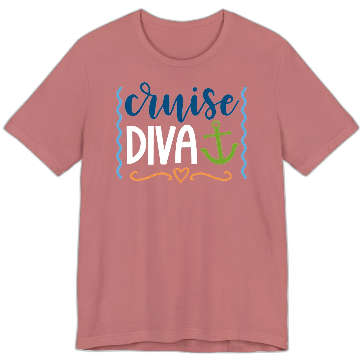 Cruise Diva Anchor Premium T-Shirt in Mauve