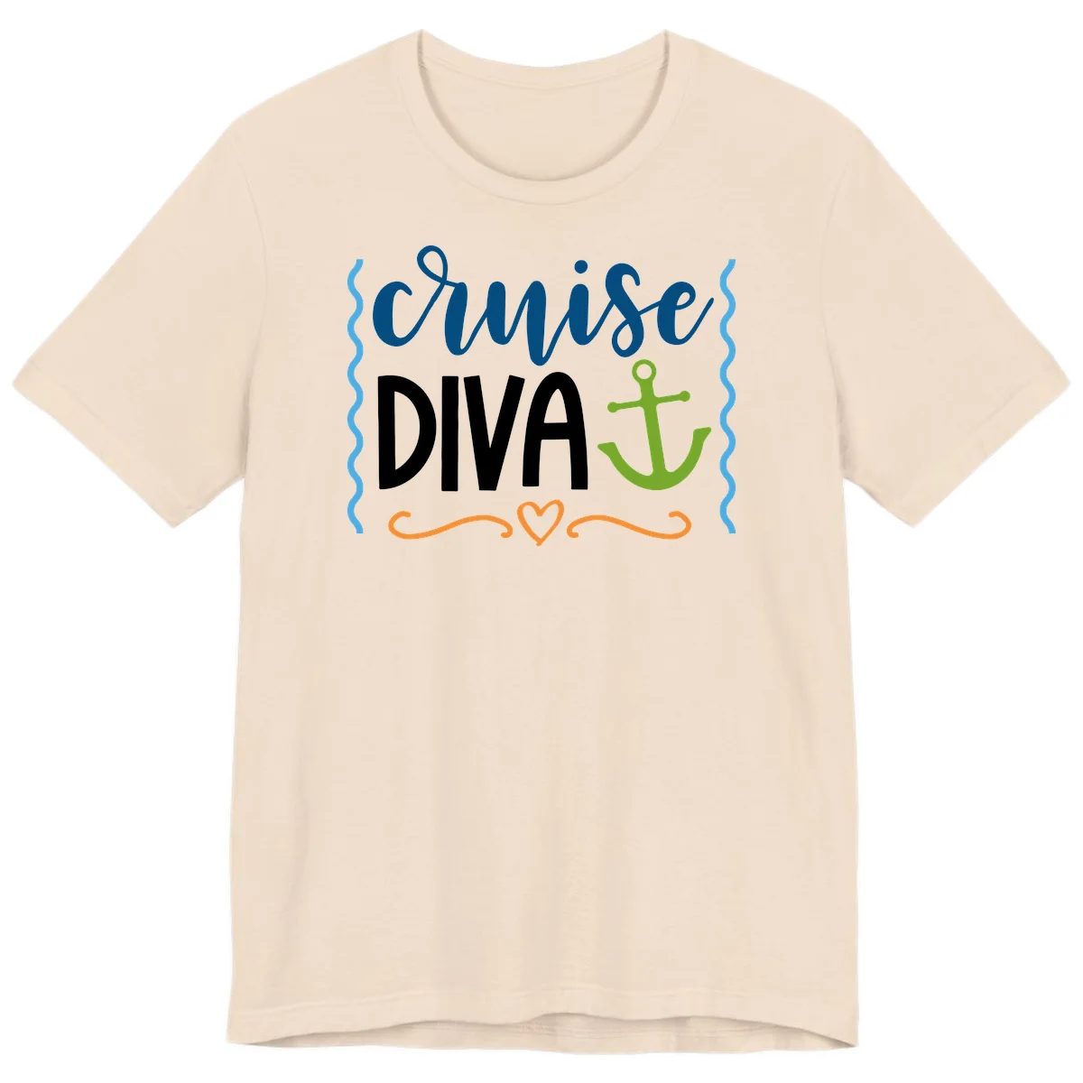 Cruise Diva Anchor Premium T-Shirt in Soft Cream
