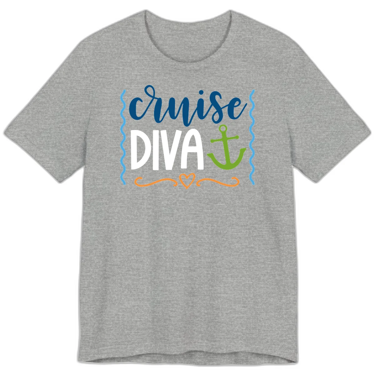 Cruise Diva Anchor Premium T-Shirt in Athletic Heather