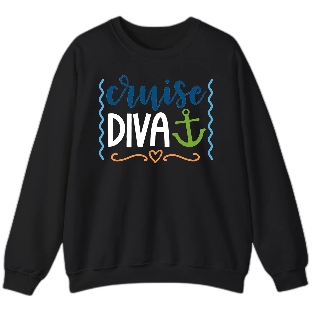 Cruise Diva Anchor Sweatshirt in Black