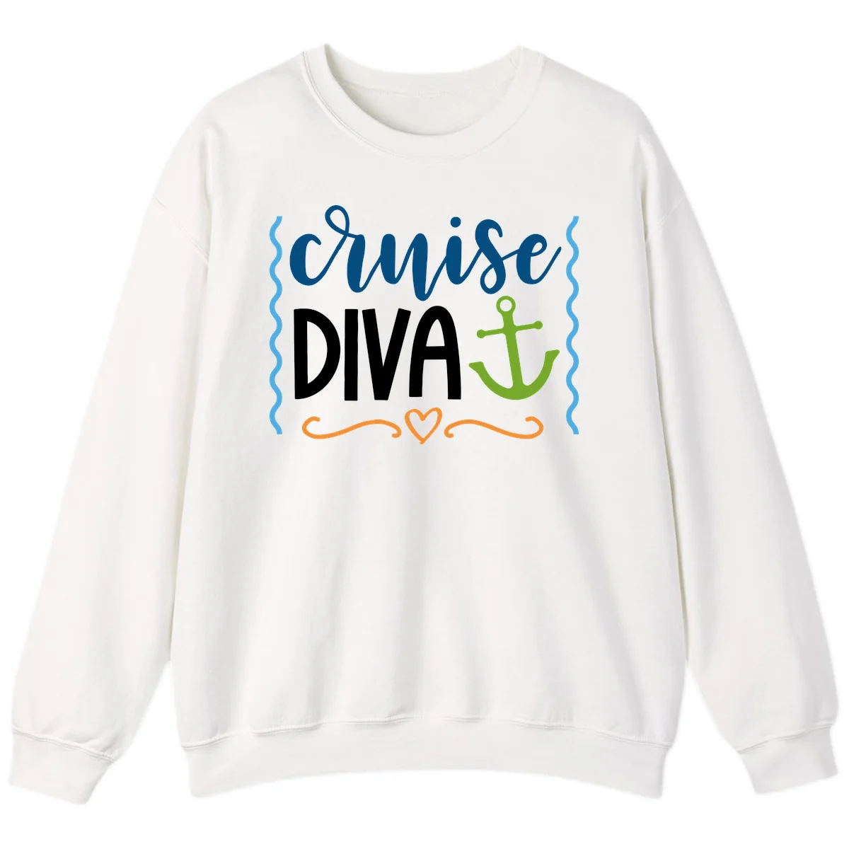 Cruise Diva Anchor Sweatshirt in White