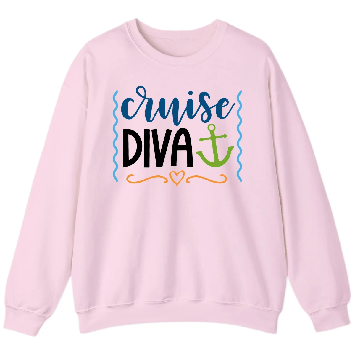 Cruise Diva Anchor Sweatshirt in Light Pink