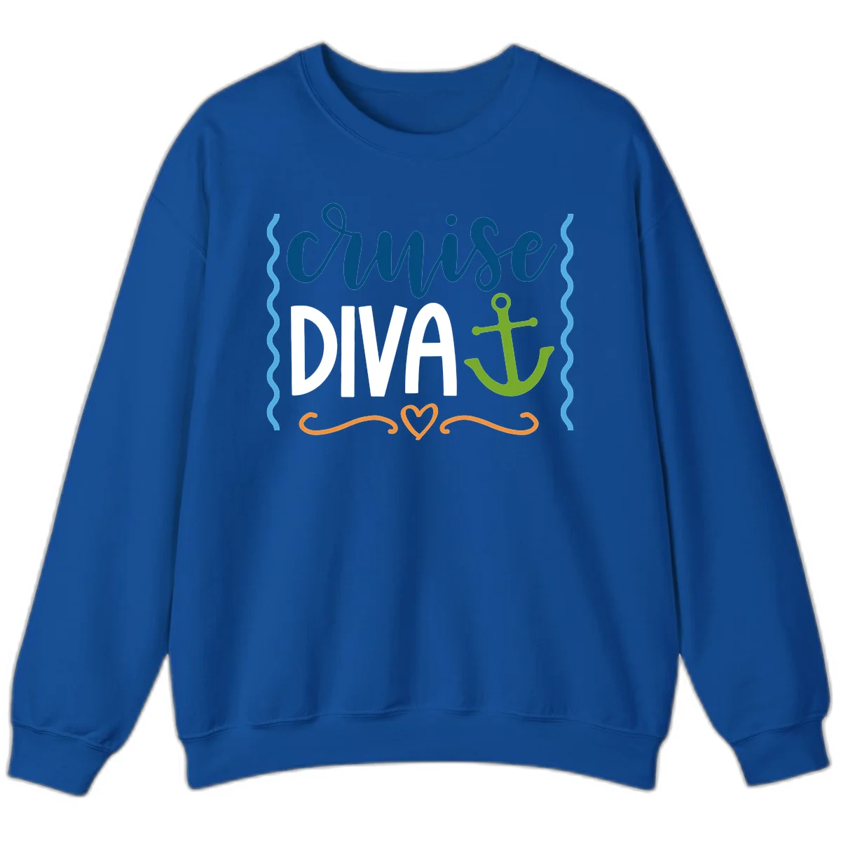 Cruise Diva Anchor Sweatshirt in Royal