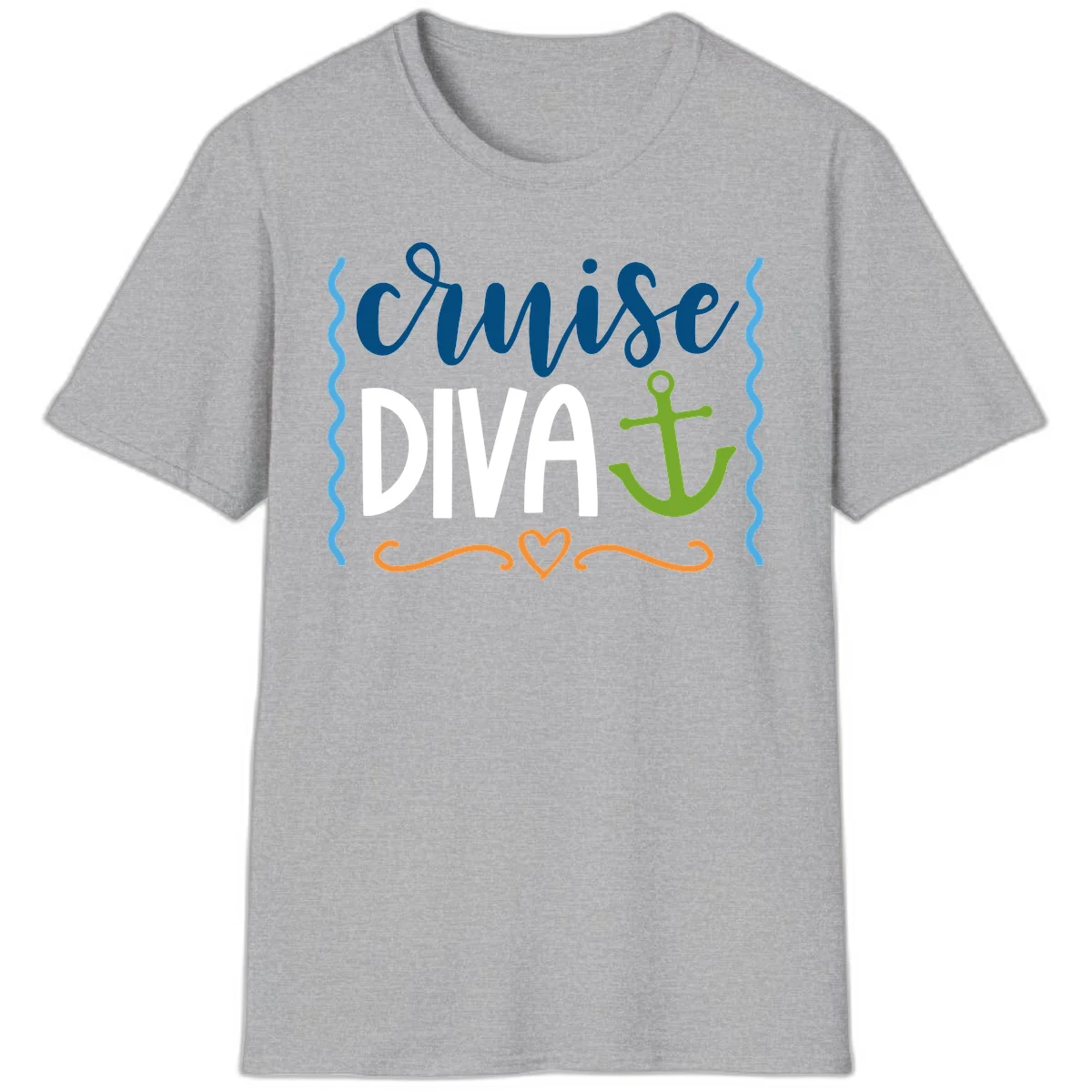 Cruise Diva Anchor T-Shirt in Sport Grey