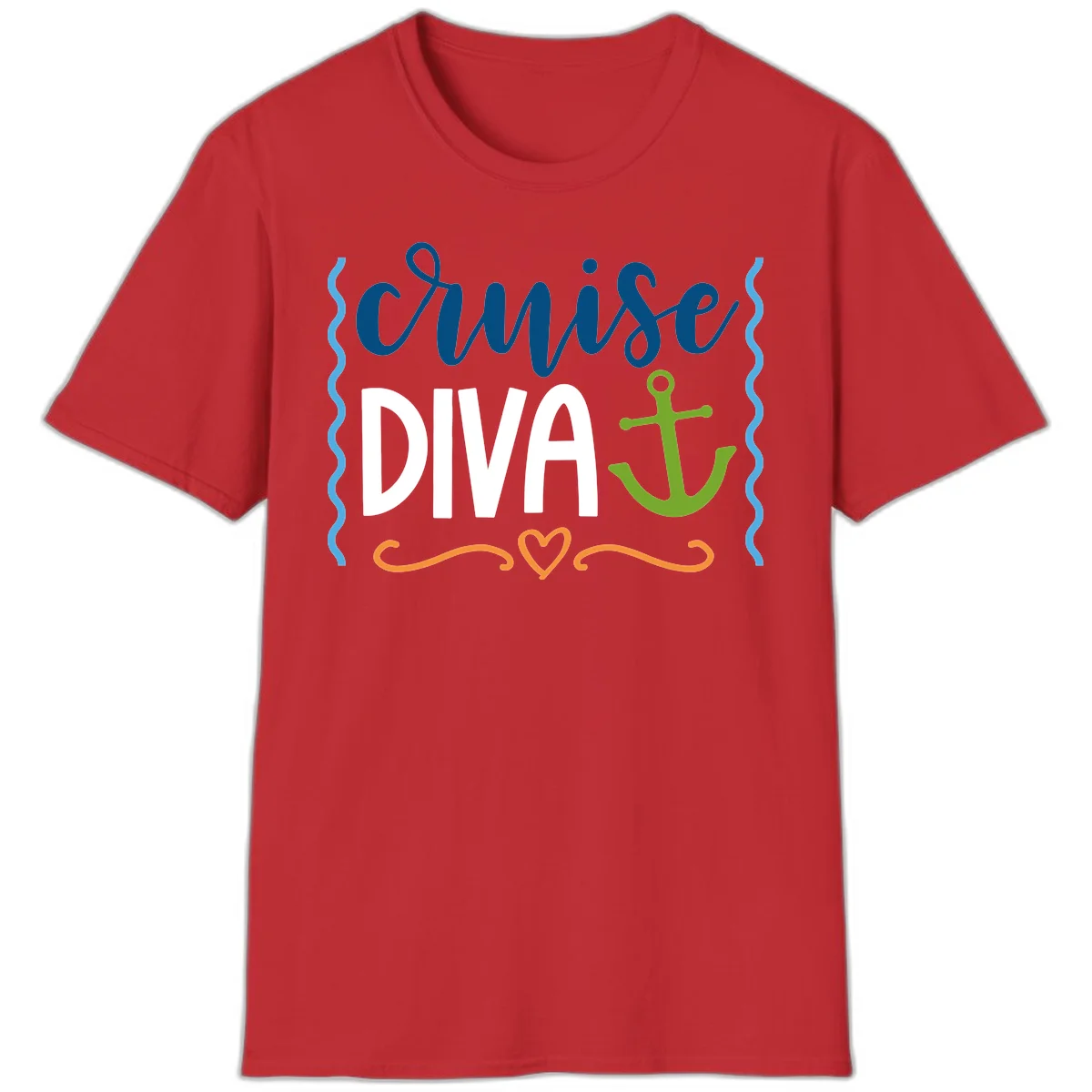 Cruise Diva Anchor T-Shirt in Red