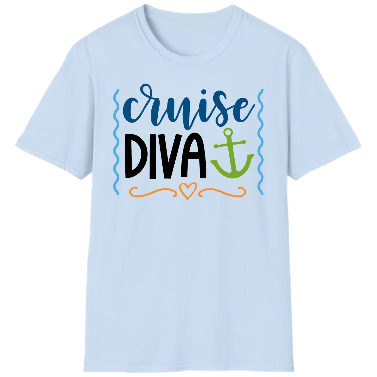 Cruise Diva Anchor T-Shirt in Light Blue