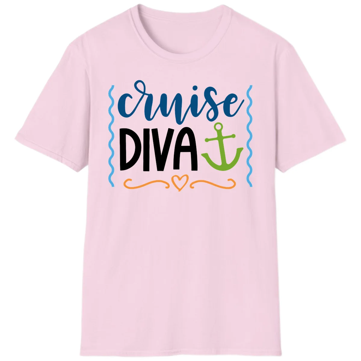 Cruise Diva Anchor T-Shirt in Light Pink