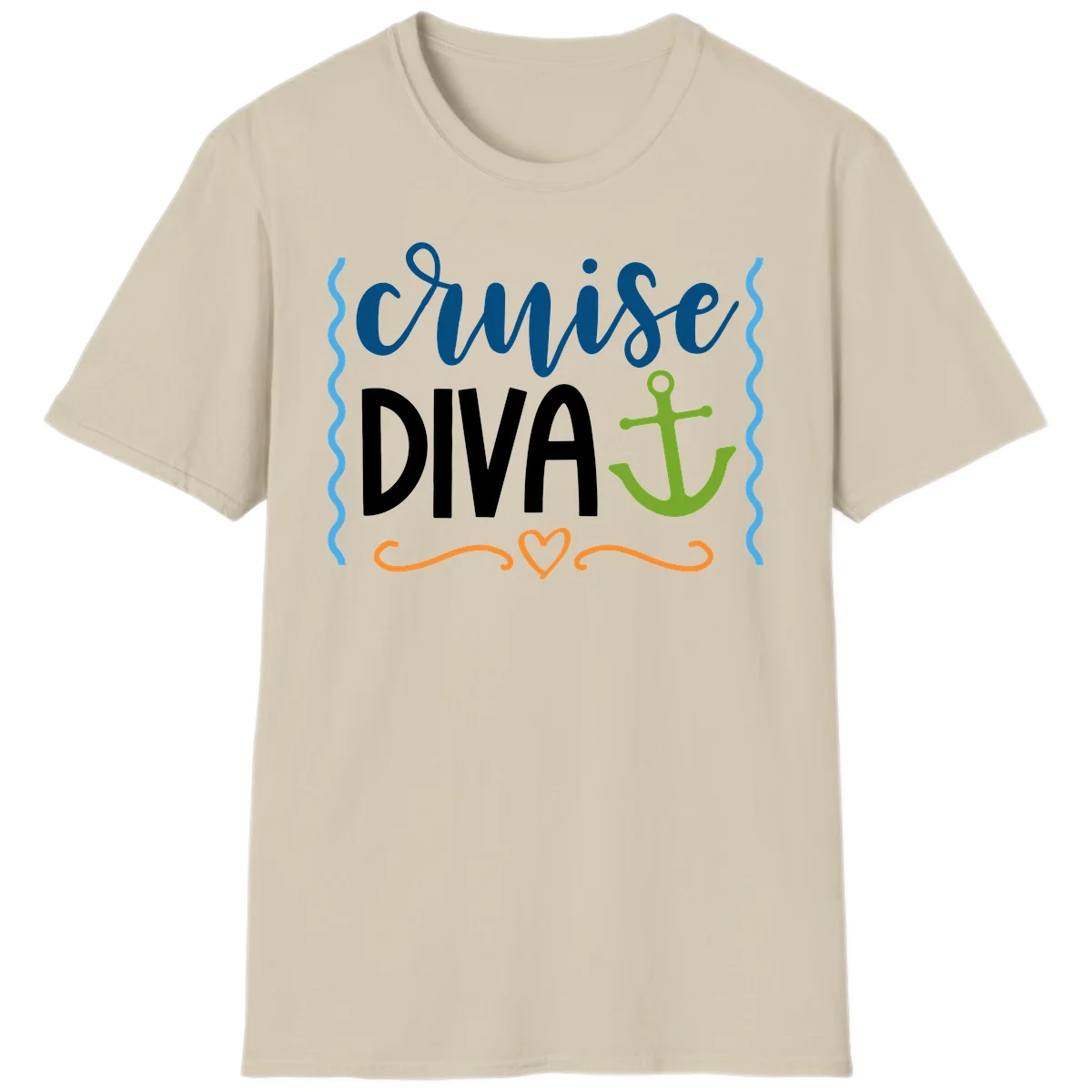 Cruise Diva Anchor T-Shirt in Sand