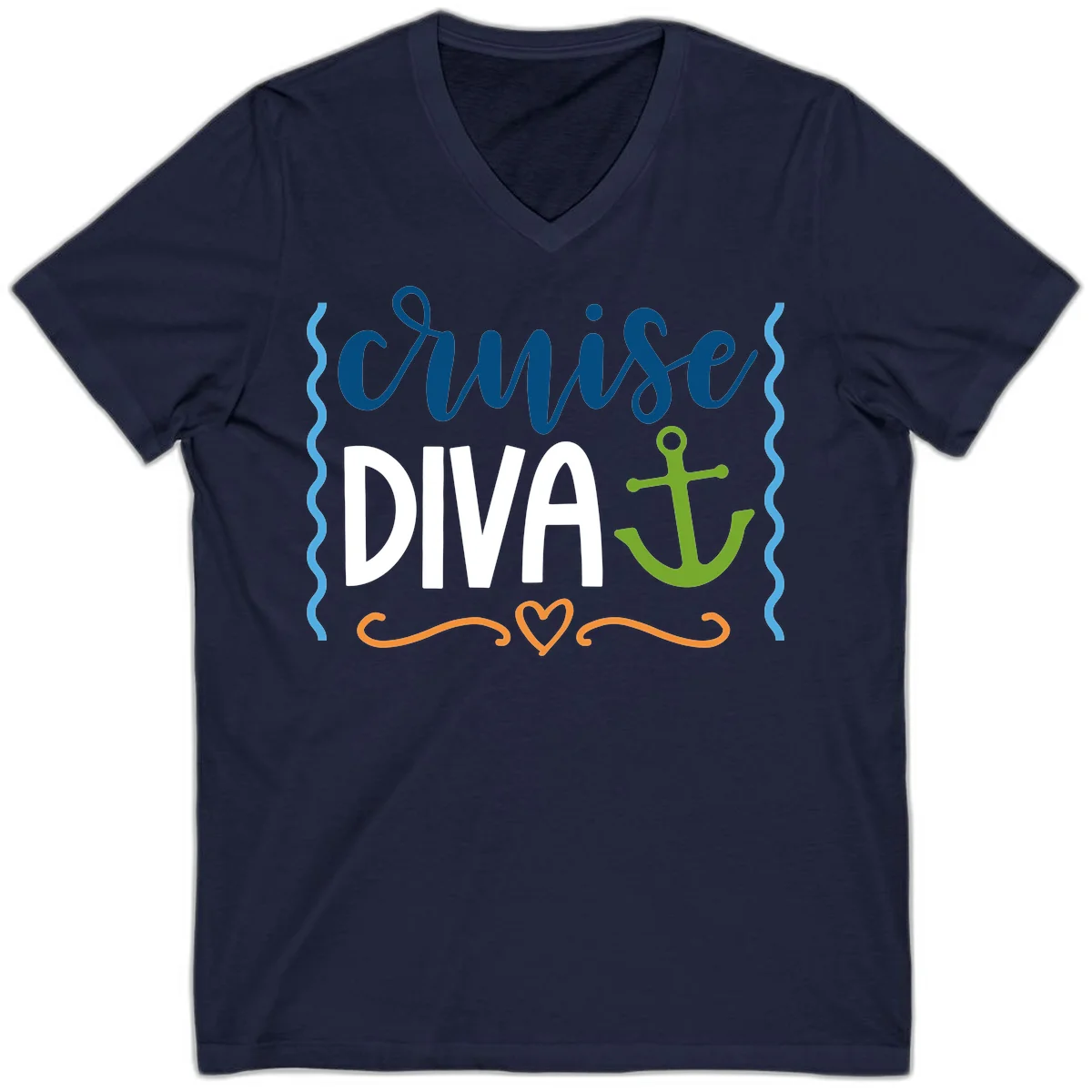 Cruise Diva Anchor V-Neck in Navy