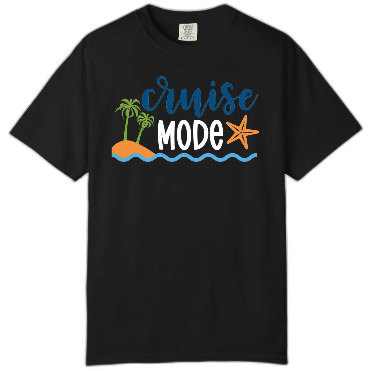 Cruise Mode Wavy Vibes Comfort Color in Black