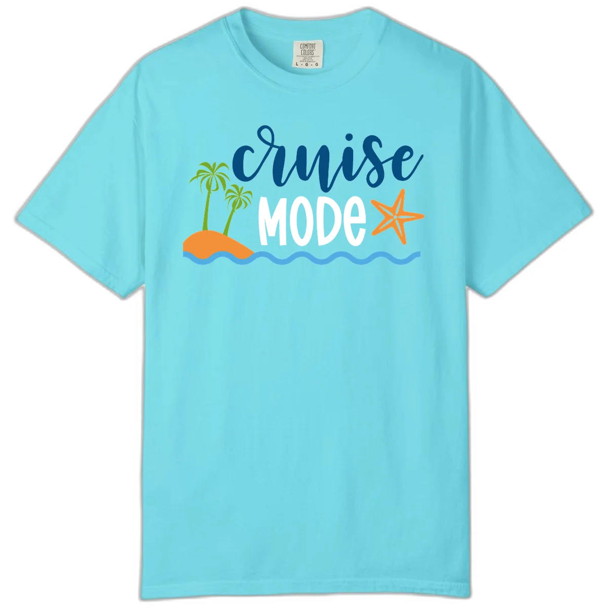 Cruise Mode Wavy Vibes Comfort Color in Lagoon Blue
