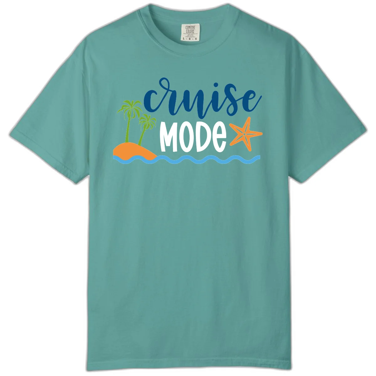 Cruise Mode Wavy Vibes Comfort Color in Seafoam