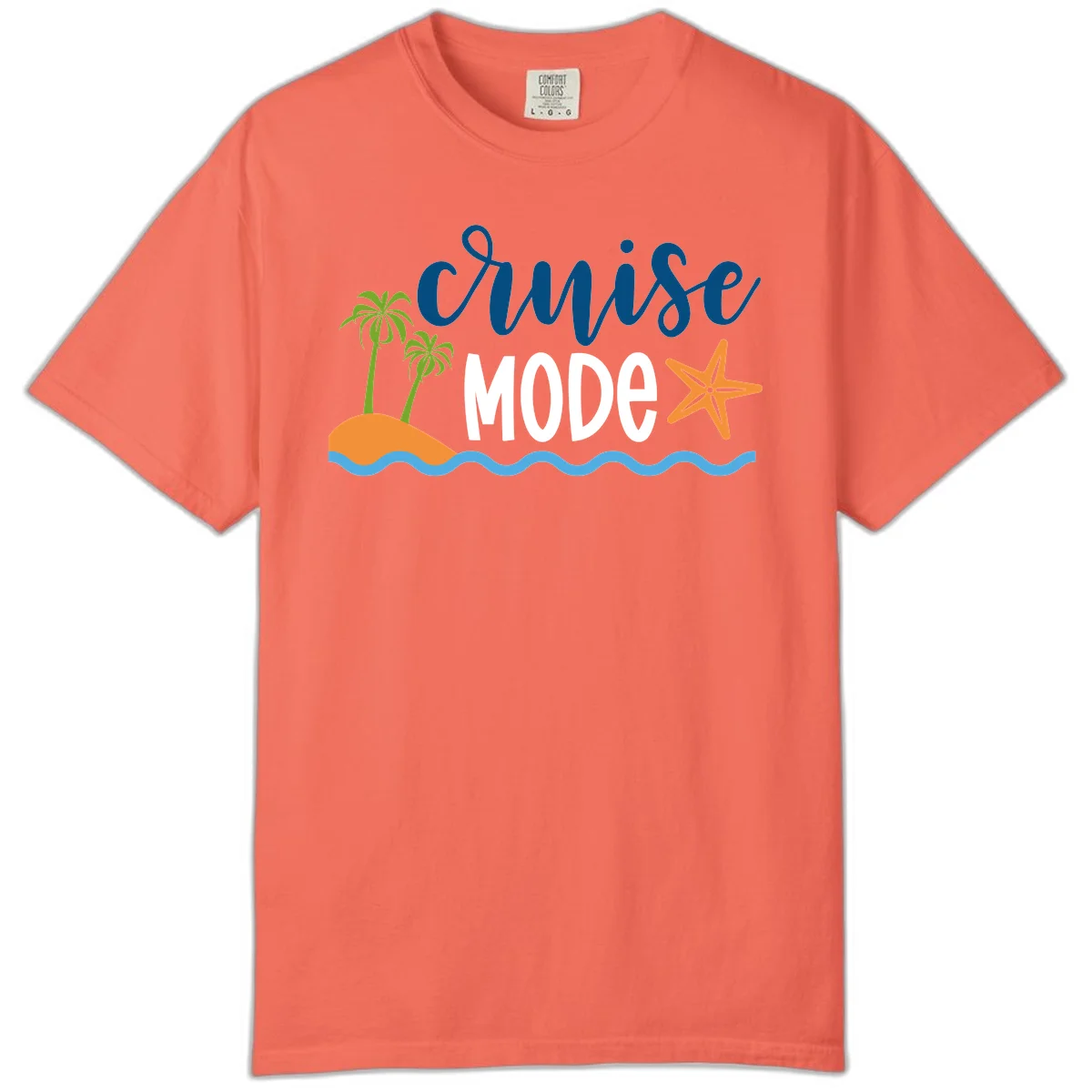 Cruise Mode Wavy Vibes Comfort Color in Bright Salmon