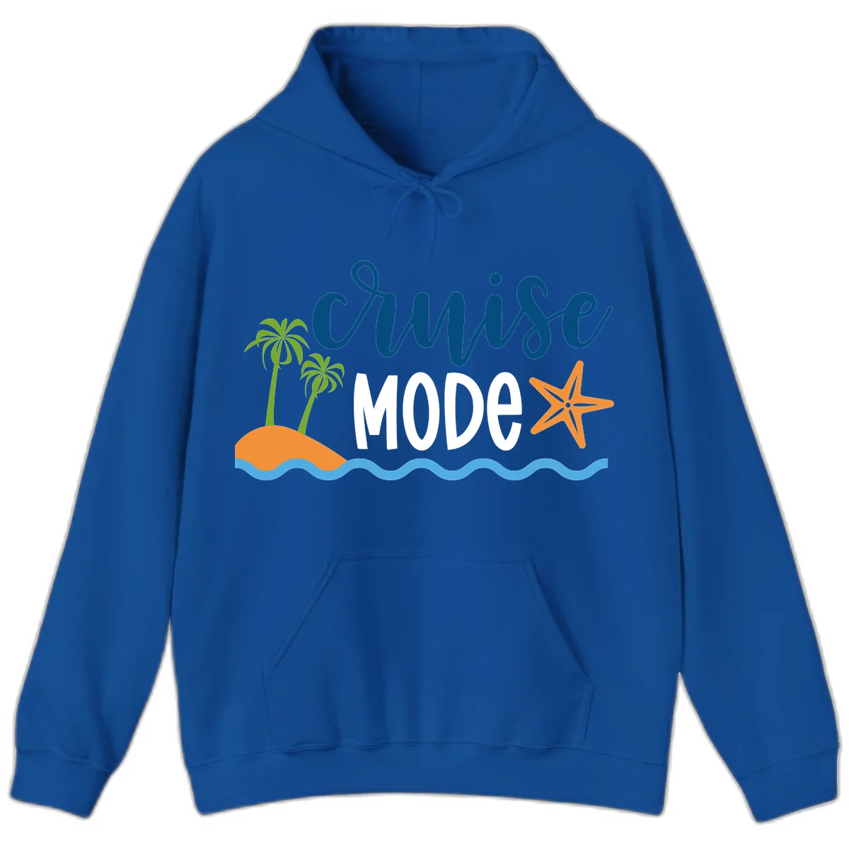 Cruise Mode Wavy Vibes Hoodie in Royal
