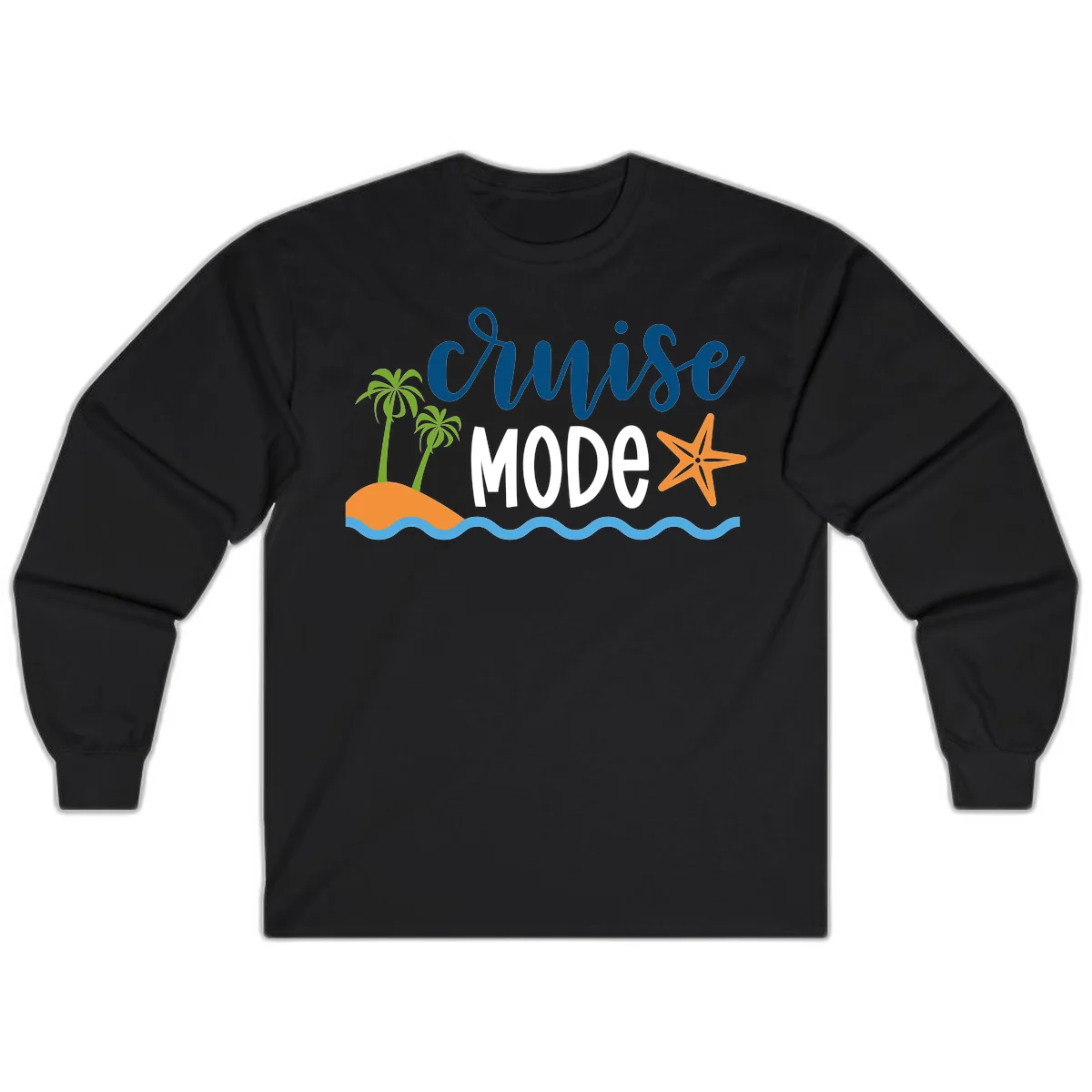 Cruise Mode Wavy Vibes Long Sleeve in Black