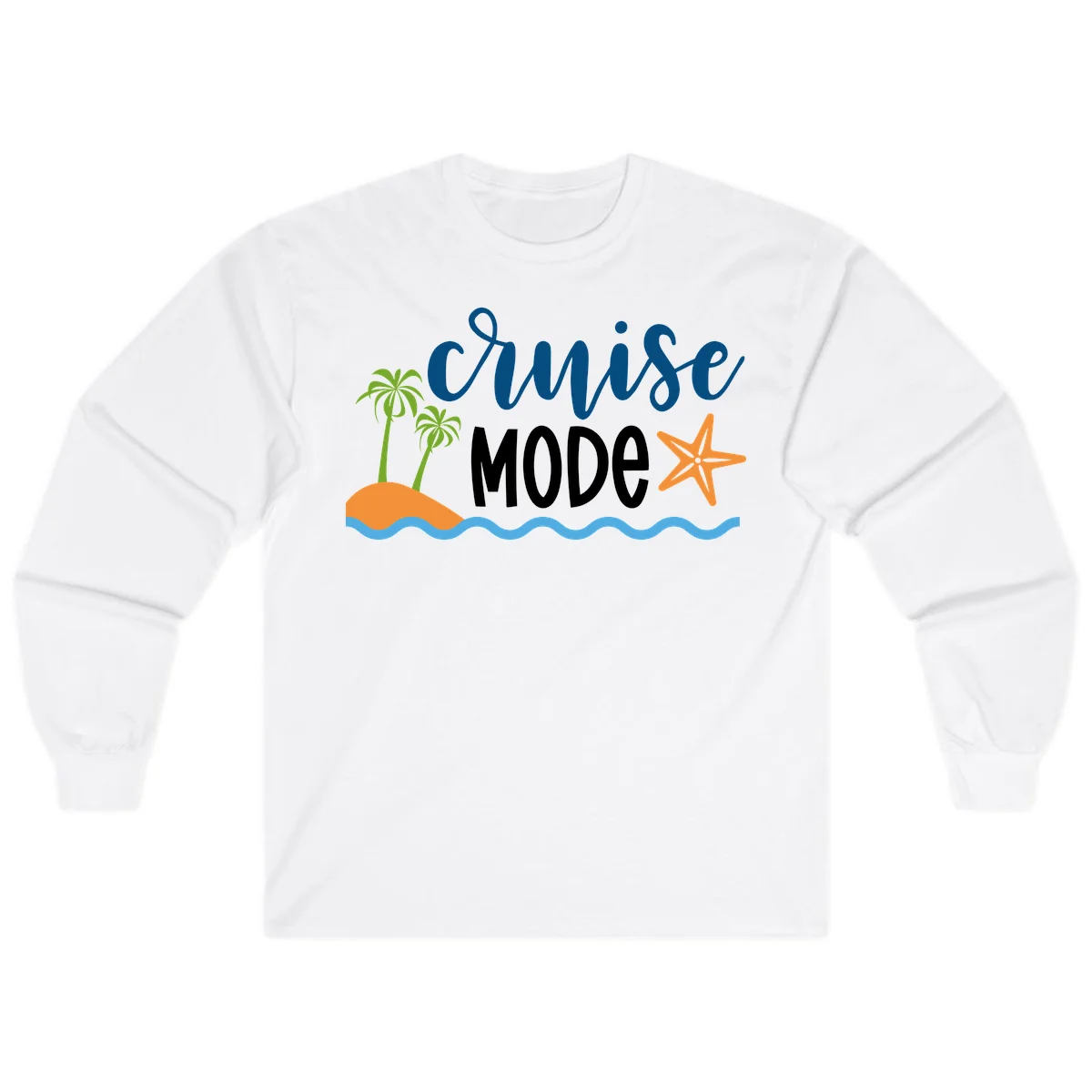 Cruise Mode Wavy Vibes Long Sleeve in White