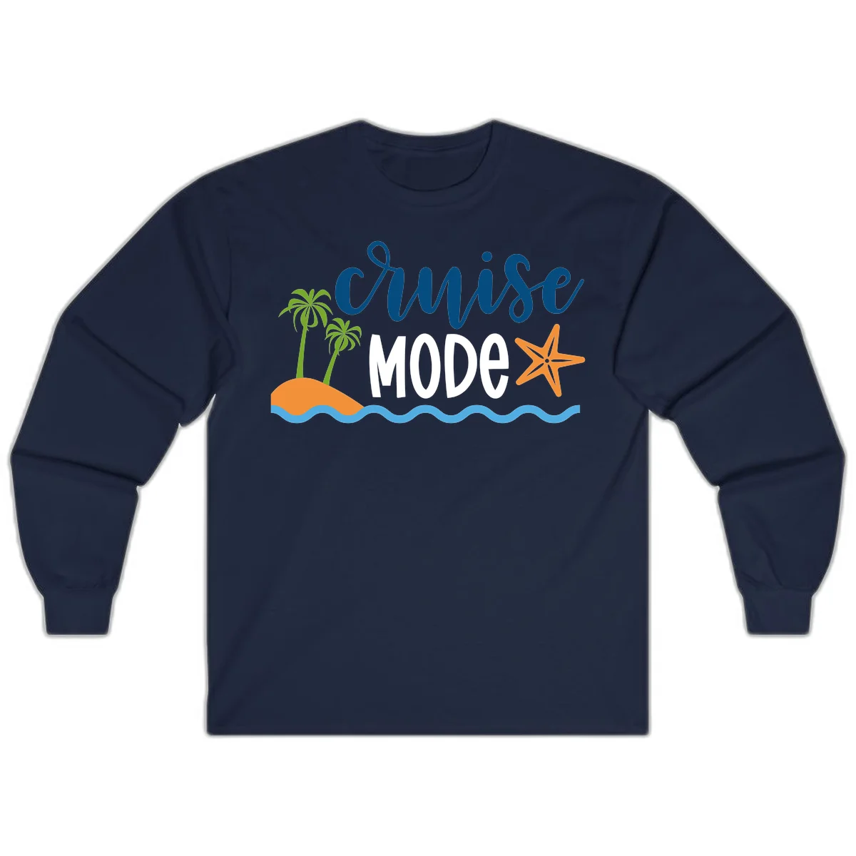 Cruise Mode Wavy Vibes Long Sleeve in Navy