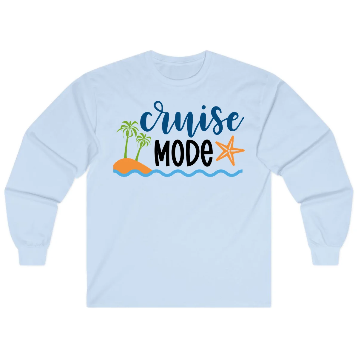 Cruise Mode Wavy Vibes Long Sleeve in Light Blue