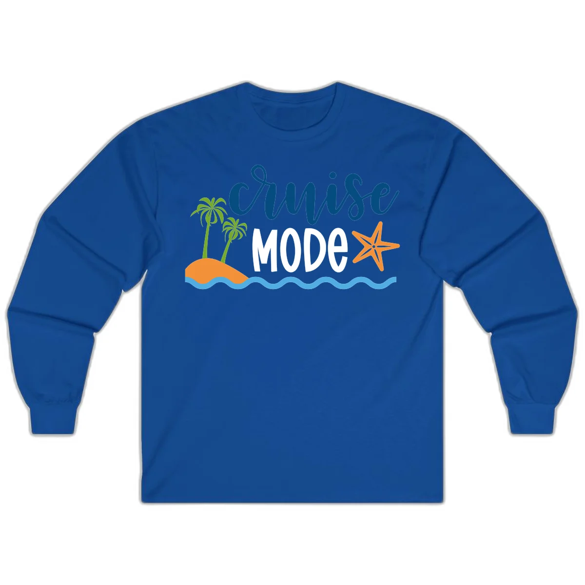 Cruise Mode Wavy Vibes Long Sleeve in Royal