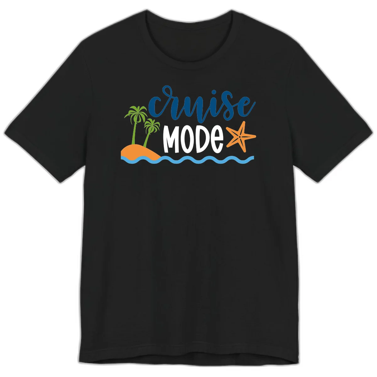 Cruise Mode Wavy Vibes Premium T-Shirt in Black