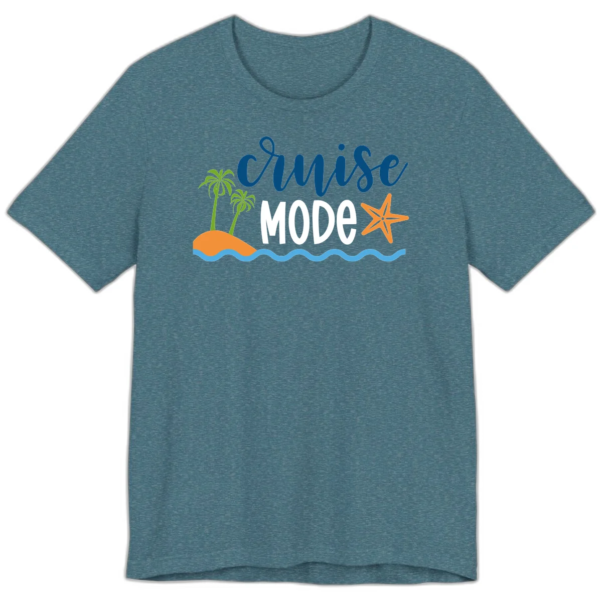 Cruise Mode Wavy Vibes Premium T-Shirt in Heather Deep Teal