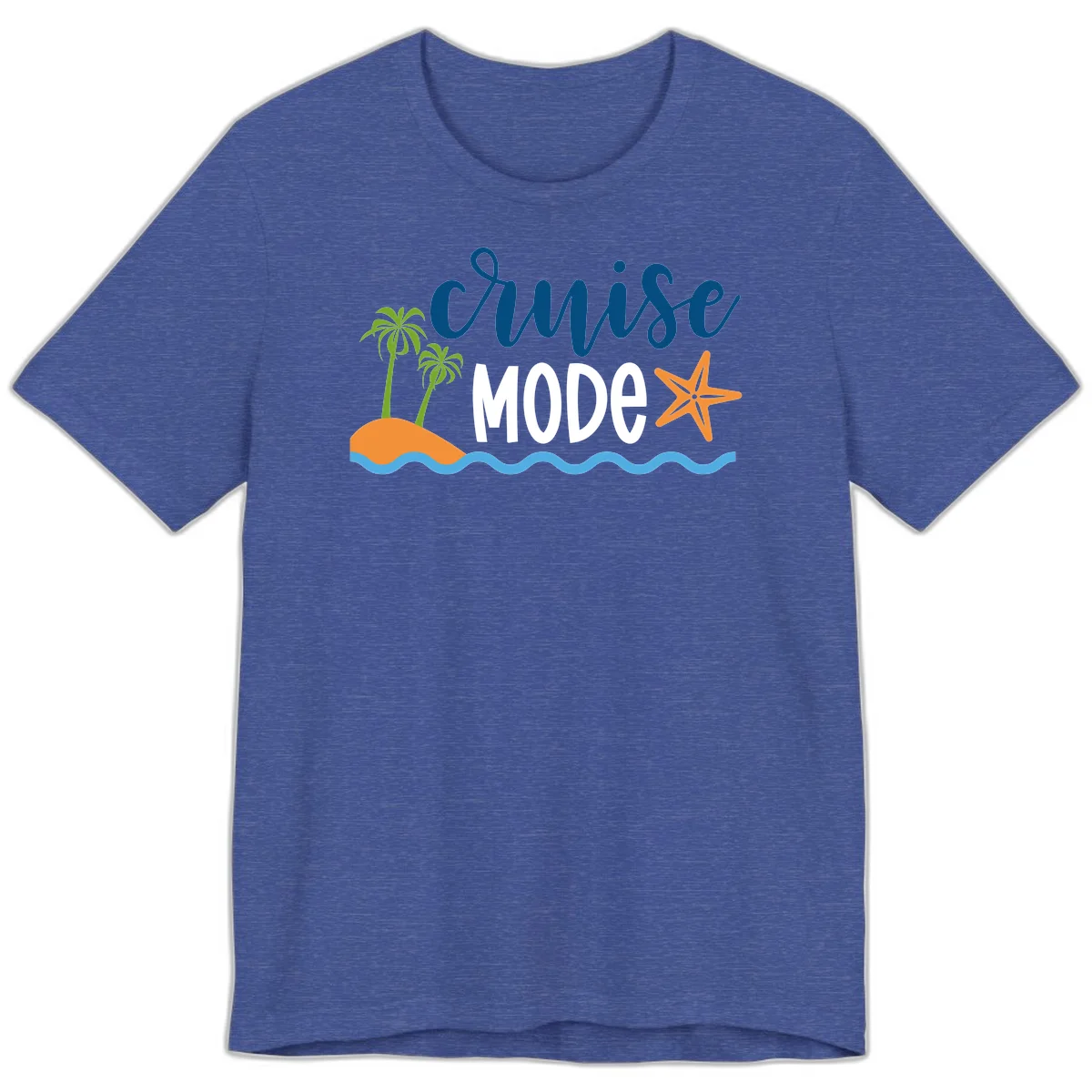 Cruise Mode Wavy Vibes Premium T-Shirt in Heather True Royal