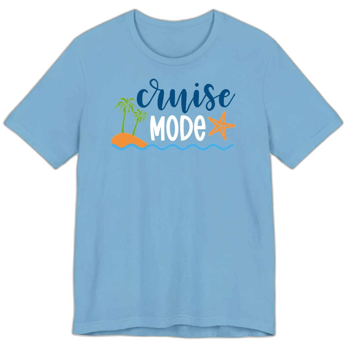 Cruise Mode Wavy Vibes Premium T-Shirt in Ocean Blue