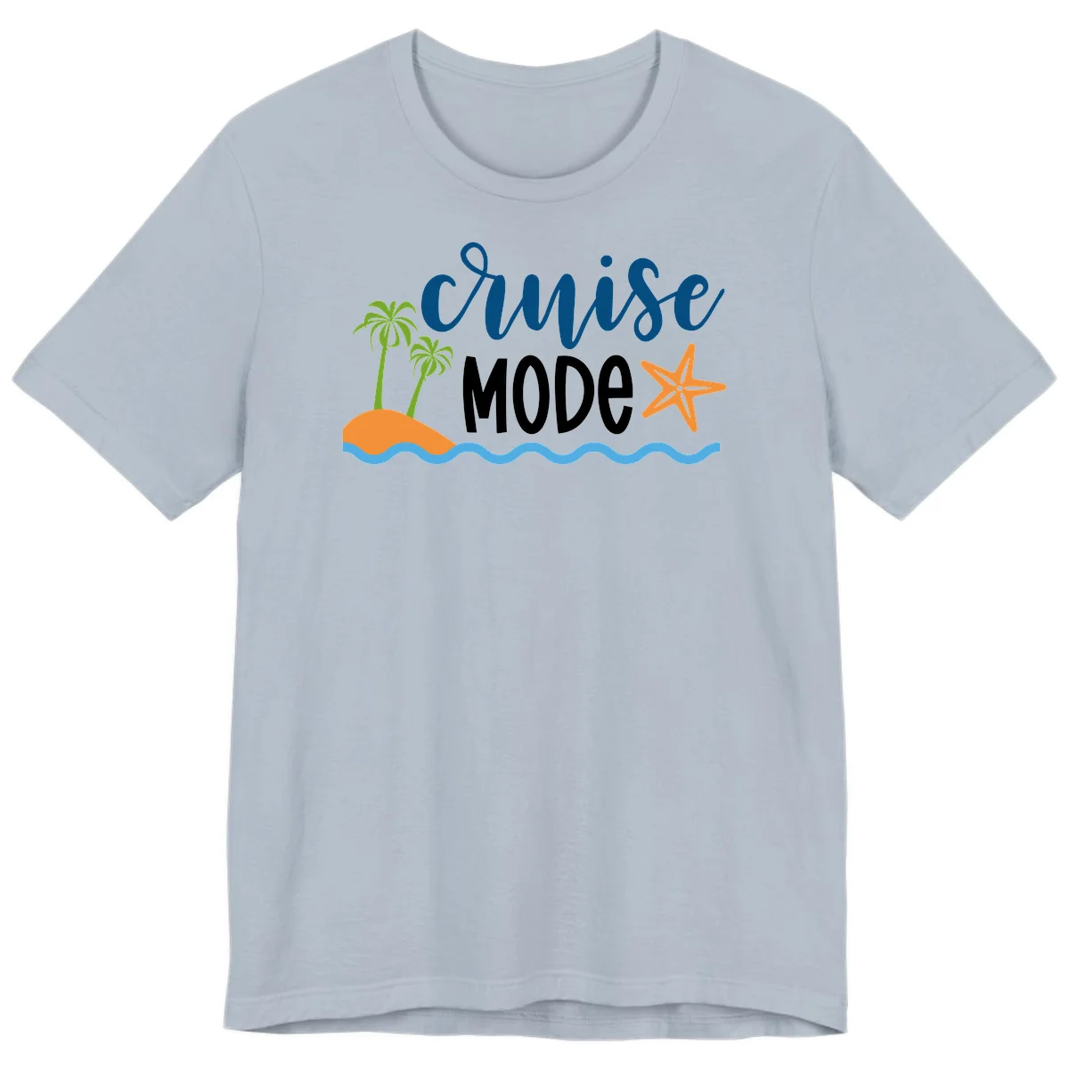Cruise Mode Wavy Vibes Premium T-Shirt in Light Blue