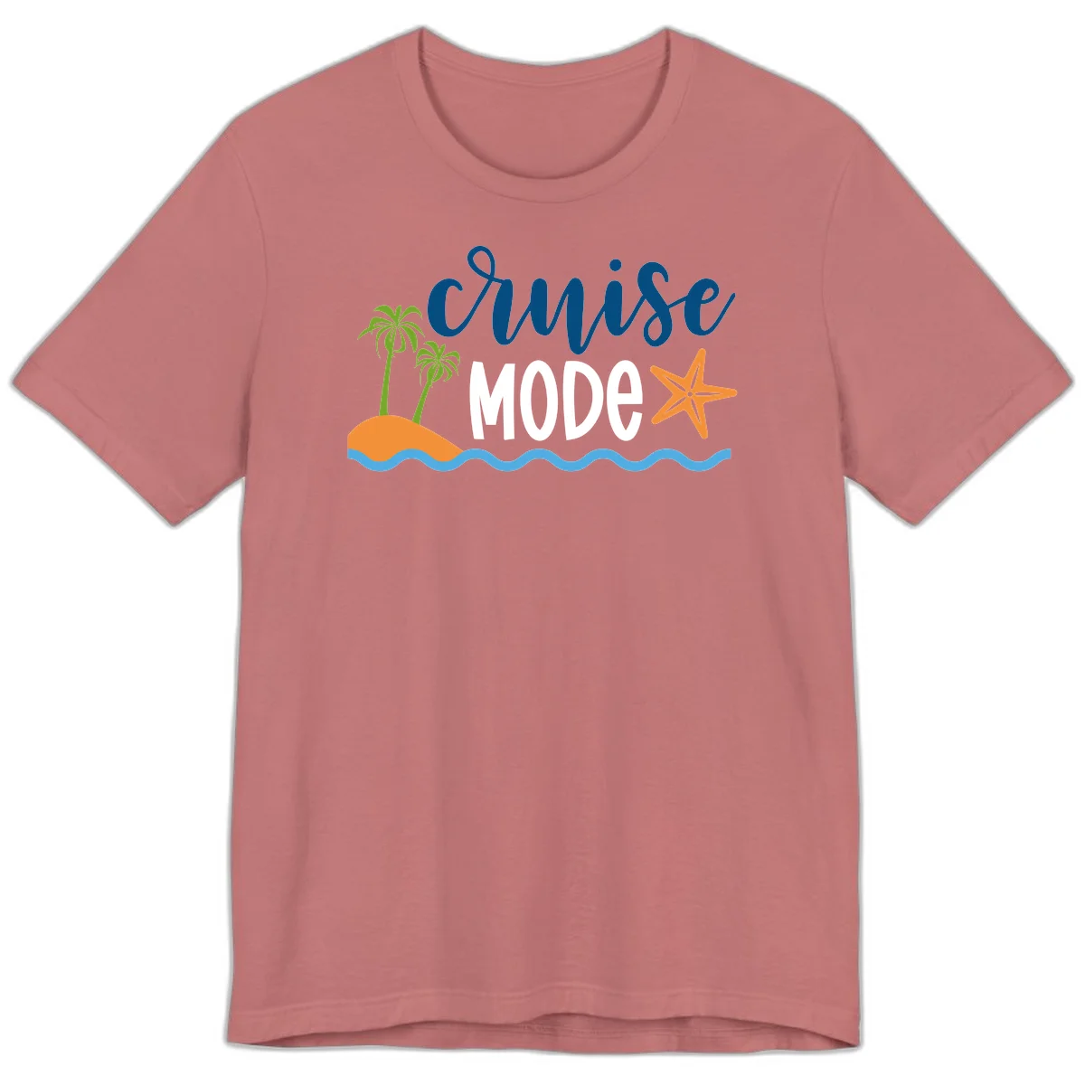 Cruise Mode Wavy Vibes Premium T-Shirt in Mauve
