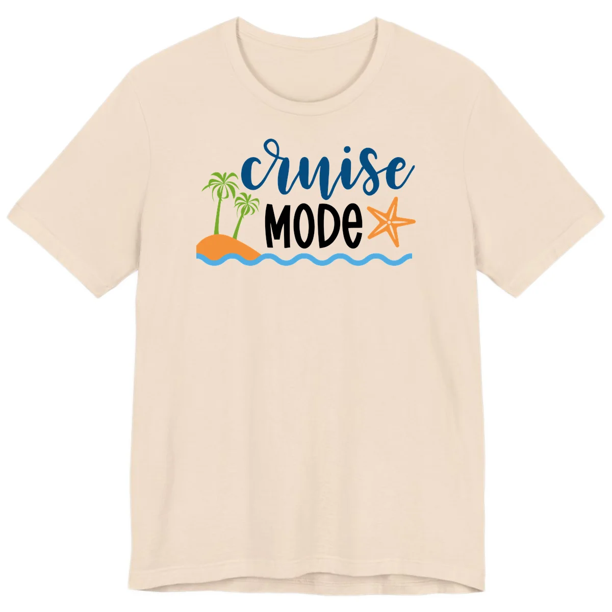 Cruise Mode Wavy Vibes Premium T-Shirt in Soft Cream